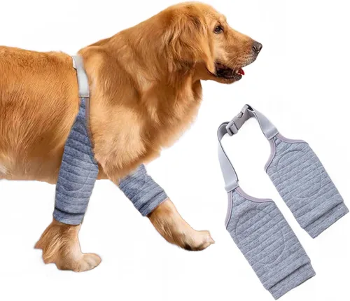 Vista 7 de MANON ROSA Coderas para Perros – Mangas Envolventes para Patas Delanteras de Perros Grandes, Protección contra Heridas y Soporte Antilamer