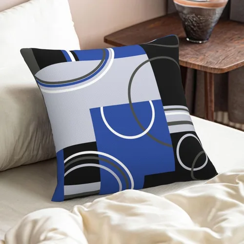 Vista 6 de Fundas de almohada de 18 x 18 pulgadas, diseño geométrico de remolinos en espiral, fundas de cojín con rayas abstractas de rayas geométricas a