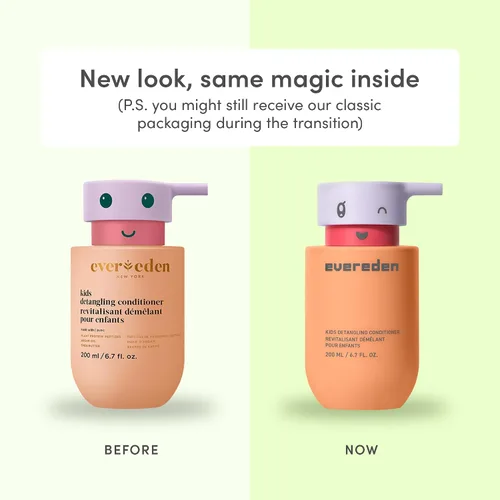 Vista 3 de Evereden Happy Hair Duo - Juego de champú y acondicionador para niños, limpio, vegano y sin desgarros, desenreda, fortalece y suaviza todo