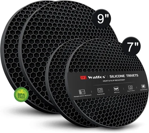 Vista 19 de Walfos Salvamanteles grandes de silicona de 16 x 12 pulgadas, salvamanteles para ollas y sartenes calientes, resistentes al calor, almohadillas
