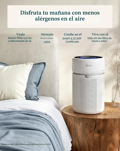 Vista 2 de LEVOIT HEPA Air Purifier for Home Bedroom, Allergen Defense, Eleva 300X Blanco