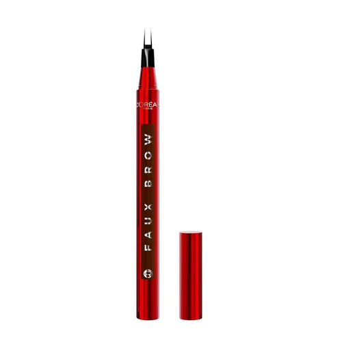 Vista 16 de L'Oréal Paris Faux Brow, Lápiz para cejas de aspecto capilar, con punta de doble cepillo, maquillaje de cejas rápido y preciso, castaño oscuro, 0.04