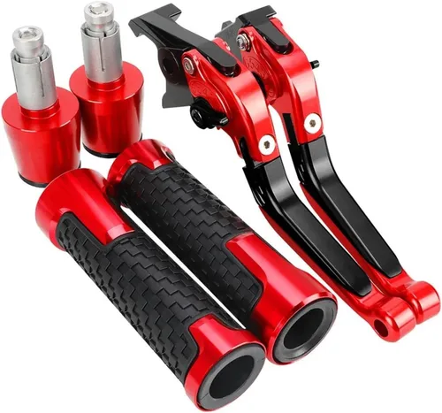 Vista 8 de Clutch For FZ8 FZ-8 2010-2018 Motorcycle Adjustable Folding Brake Clutch Levers Handgrip Handlebar Grips Ends Accessories Brake Handle(Black Black)