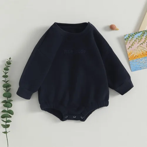 Vista 3 de Kayotuas Ropa neutra para bebé, linda sudadera de manga larga de gran tamaño, suéter de forro polar cálido