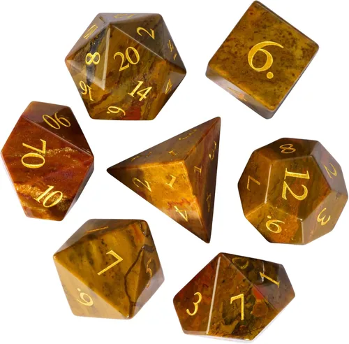Vista 37 de UDIXI Juego de dados de piedras preciosas de amatista, dados DND de piedra de cristal D&D con estuche de regalo para juegos de rol y juegos de mesa