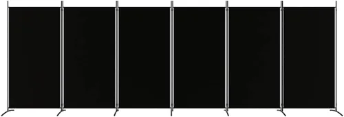 Vista 3 de 6 Panel Folding Room Divider Privacy Screen 204.7x70.9 Black