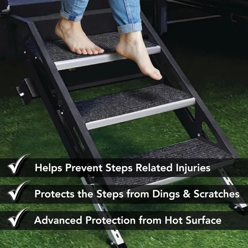 Vista 3 de RUGUP alfombras para escalones de autocaravana de Lippert Solid Step y MORryde Step Above (1 paquete)