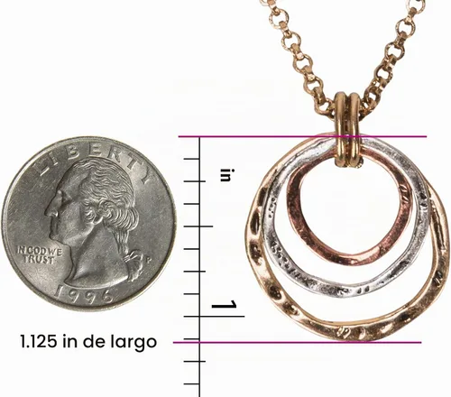 Vista 4 de SPUNKYsoul Collar con colgante de 3 círculos, joyería en capas de cobre