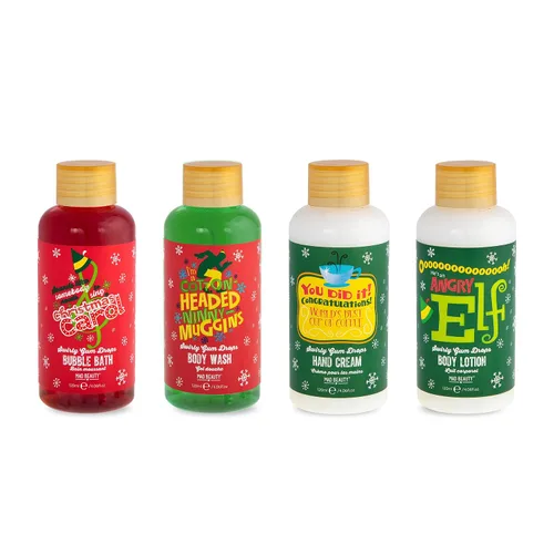 Vista 3 de MAD Beauty Warner Bros Elf Gimbels - Juego de baño y cuerpo, gel de baño, baño de burbujas, loción, crema de manos, aroma de gota de goma de mascar