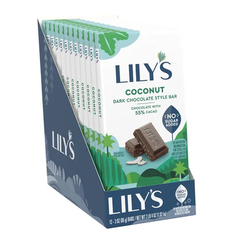 Vista 7 de LILY'S Arroz crujiente de chocolate negro estilo sin azúcar añadido, barras de dulces, 3 onzas (12 unidades)