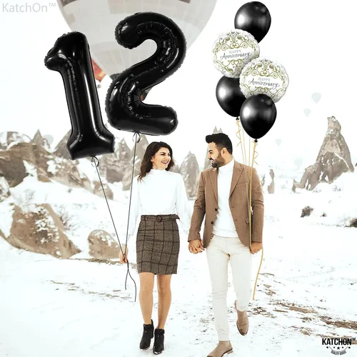 Vista 7 de KatchOn, Globo gigante negro con el número 12 de 40 pulgadas, decoración