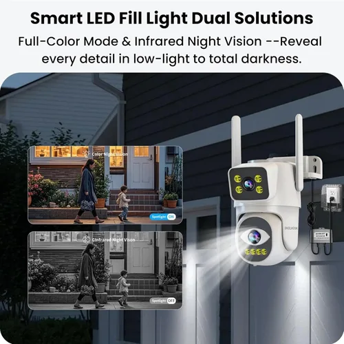 Vista 10 de Cámaras 4G de doble lente para seguridad del hogar, cámara inteligente de seguridad panorámica/inclinable, para exteriores/interiores, visión