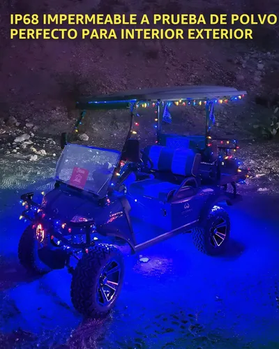 Vista 2 de YM E-Bright Tiras de luces LED azules para automóviles, 30CM luces impermeables de bajo resplandor para automóvil, motocicletas, carrito de golf