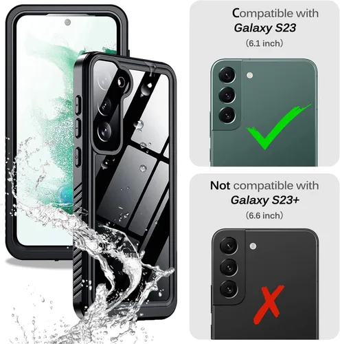 Vista 7 de Miimall Funda impermeable compatible con Samsung Galaxy S23, S23 [lente y protector de pantalla integrados] [impermeable] de cuerpo completo