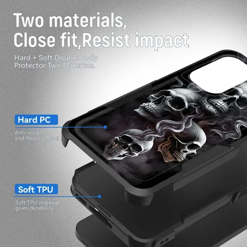 Vista 714 de Funda para Galaxy A14 5G, resistente de doble capa híbrida de policarbonato duro, goma suave, a prueba de golpes, funda protectora resistente