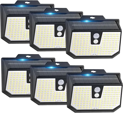 Vista 12 de Brightever Paquete de 2 luces solares con sensor de movimiento para exteriores, IP65, impermeables, con 3 modos de iluminación, luces solares