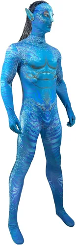 Vista 2 de Jake Sully - Disfraz de cosplay de Halloween estilo 3D para hombres adultos