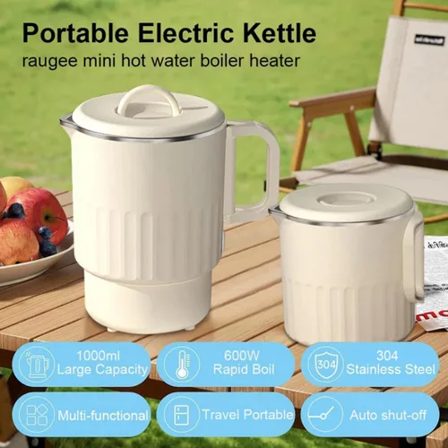 Vista 2 de Hervidor eléctrico para agua hirviendo, café, leche, tetera plegable, calentador de agua para viajes en casa, hervidor de agua plegable