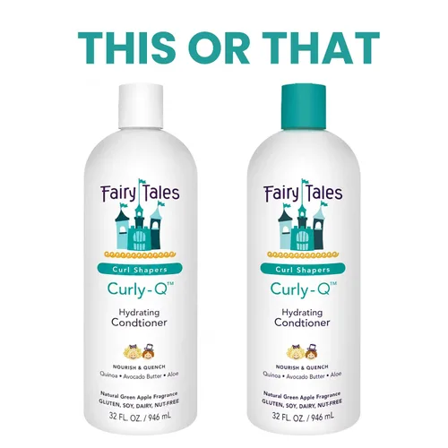 Vista 3 de Fairy Tales Curly-Q Champú hidratante y acondicionador para niños, sin parabenos, sulfatos, gluten y nueces, para todo tipo de rizos, incluido