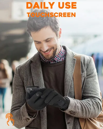Vista 2 de Tmani Guantes de invierno para mujeres y hombres guantes térmicos para correr con forro fino para pantalla táctil guantes ligeros para caminar