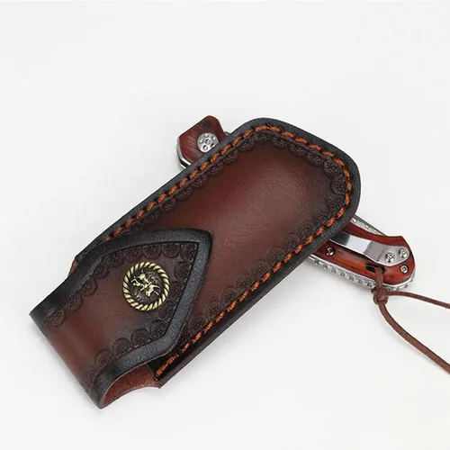 Vista 5 de Fundas para Cuchillos de Tienda, Funda para Cuchillo de Bolsillo de 5.1 pulgadas para Cinturón, Funda de Cuero para Cuchillo para Cinturón
