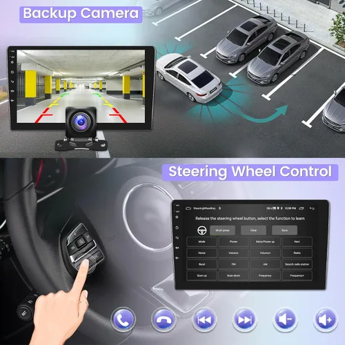 Vista 6 de Estéreo de coche de 2+64G Android Single DIN con Apple Carplay inalámbrico y Android Auto - Pantalla táctil de 10 pulgadas con WiFi/navegación