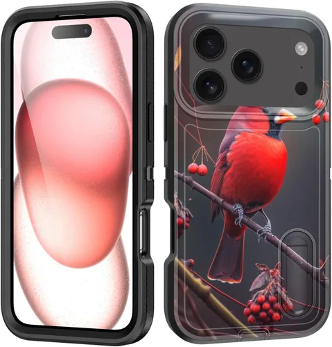 Vista 90 de Funda para iPhone Air con soporte integrado, a prueba de golpes, polvo y caídas, 3 capas, grado militar, funda protectora para iPhone Air de 6.5