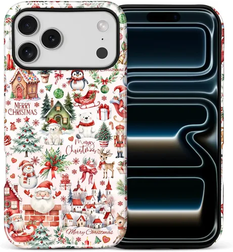Vista 47 de Funda para iPhone 13 iPhone 14, a prueba de golpes, funda protectora híbrida de 2 capas, doble protección contra caídas, antiarañazos, diseño Rojo