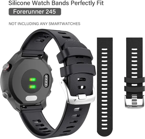 Vista 4 de ANCOOL Correa de reloj Garmin Forerunner 245/165/55/645, correa de reloj deportiva de silicona de 0.787 pulgadas compatible con Garmin Vivoactive