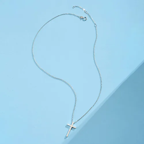 Vista 8 de Carleen Collar con colgante de cruz de crucifijo pequeño de oro blanco y amarillo de 14 quilates, joyería fina, regalo fiel del día de San Valentín