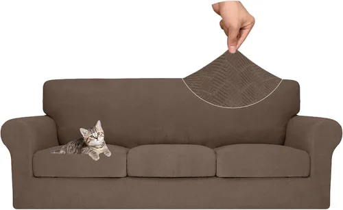 Vista 68 de MAXIJIN 2 piezas de fundas para silla con brazos, funda para silla de sofá para sala de estar, funda elástica para perros para una silla con 1 cojín