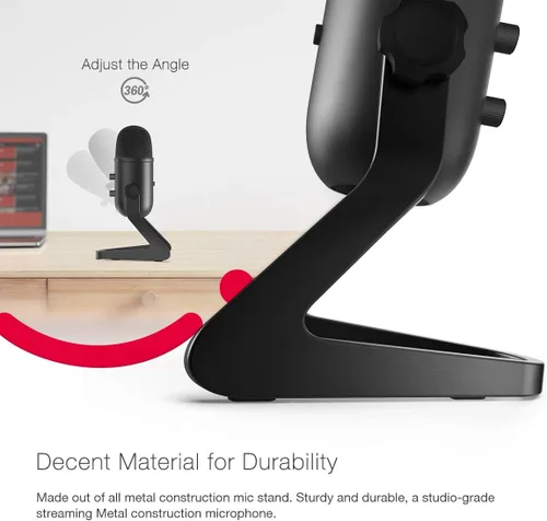 Vista 8 de FIFINE Micrófono de podcast USB K678 para grabación en streaming