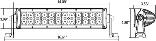 Vista 6 de Buyers Products 1492171 - Barra de luz LED de doble fila curvada de 14 pulgadas, 6460 lúmenes, combinación, para camiones, remolques, ATV y UTV