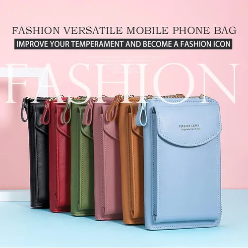 Vista 4 de Cartera de mano original, bolsa cruzada de piel sintética para teléfono celular para mujer, cartera de alta capacidad original