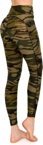 Vista 4 de ALWAYS Leggings de yoga para mujer, de cintura alta, suaves, lisos, elásticos, de cintura alta