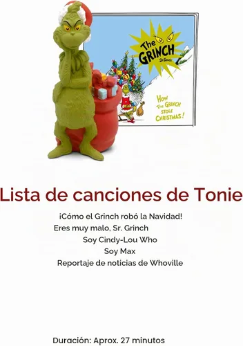 Vista 5 de Tonies La Figurita de Audio de Grinch de Cómo el Grinch Robó la Navidad de Dr. Seuss
