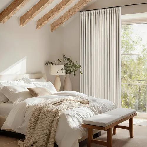 Vista 207 de Juego de 2 paneles de cortinas plisadas negras de 80 pulgadas para sala de estar, cortinas plisadas de lino con forro de 80 pulgadas de largo, 100%