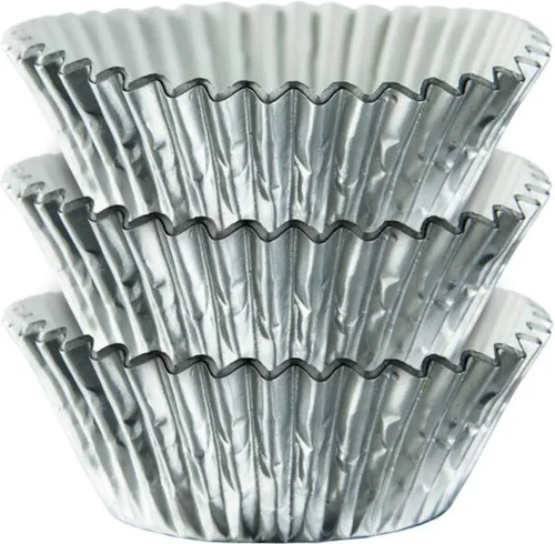Vista 4 de Wilton Pastel 415-207 BAKECUPS PLATA FOIL 24CT, 2 pulgadas