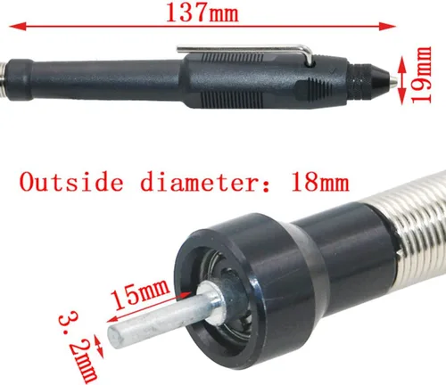 Vista 3 de Accesorio adaptador de eje flexible de 1/8 pies (0.125 in), portabrocas de cable de extensión de taladro flexible y herramienta de amoladora