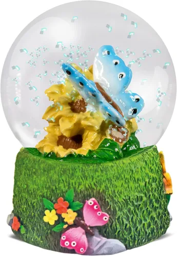 Vista 3 de Globo de agua - Oso marrón de Deluxebase. Decoración de animales de globo de nieve con figuras de oso marrón. Globo de purpurina de vidrio