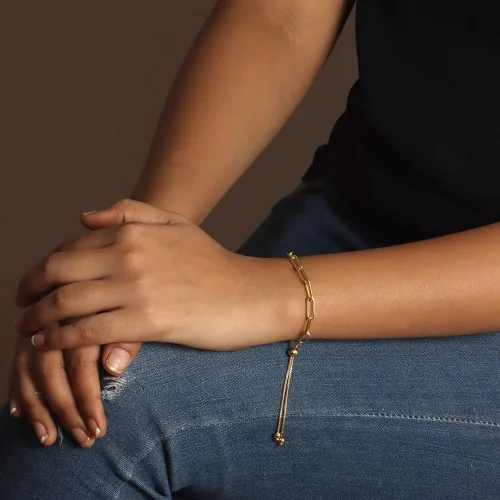 Vista 3 de LeCalla Pulsera de plata de ley 925 italiana ajustable Bolo deslizante con clip de eslabones para mujer