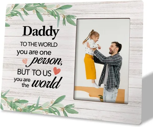 Vista 23 de Marco de Fotos para Papá - Soy su Compañero de Pesca, Marco de Madera para Papás Pescadores, Regalo del Día del Padre