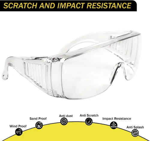 Vista 3 de Paquetes al por Mayor de Gafas de Seguridad Sobre Anteojos - (ANSI Z87, Antivaho, Resistente a Arañazos, Protección UV)