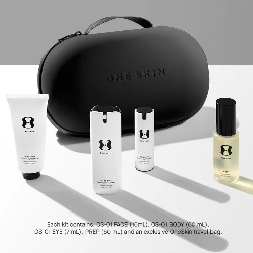 Vista 2 de oneskin OS-01 FACE, BODY, EYE & PREP Age Reversal 3-Piece Travel Kit
