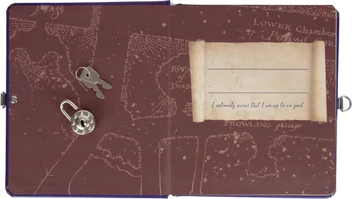 Vista 3 de Harry Potter Diario de mapa de Marauder para niños, cuaderno de diario con cerradura y llave con 216 páginas rayadas, con licencia oficial, regalo