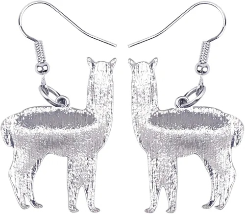 Vista 5 de NEWEI Pendientes de alpaca de aleación esmaltada de América del Sur, colgantes de moda, joyería única de animales para mujeres y niñas, Metal, Sin