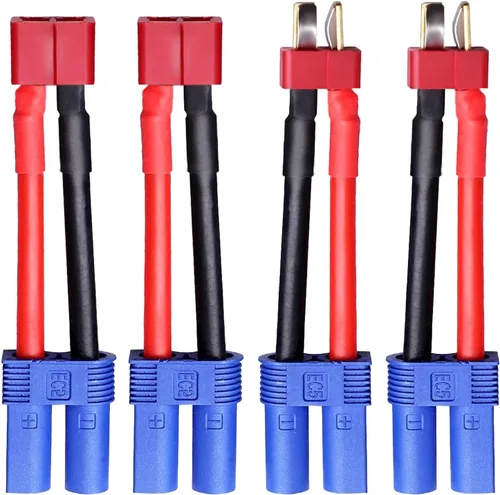 Vista 8 de Youme 4 piezas macho Deans T a hembra Tracxas conector sin cables adaptador enchufe compatible con Traxxass RC Car Truck Boat NiMH Lipo cargador