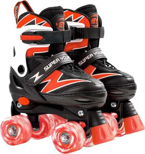 Vista 9 de SUPER YOUNGSTER Patines ajustables para niños, patines para niños de 5 a 8 años, patines para niñas de 8 a 12 años con ruedas iluminadas, patines