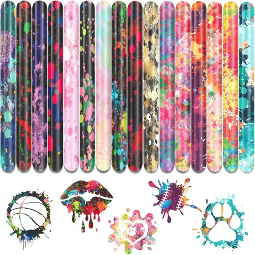 Vista 23 de Tintnut Splash Rollo de vinilo de transferencia de calor, 12 pulgadas x 5 pies, tinta de acuarela multicolor con estampado de tinta HTV