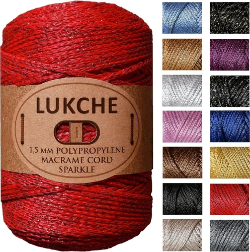 Vista 22 de Cordón de macramé de poliéster de alta calidad de 0.059 in x 153 yardas, cuerda colorida, hilo de ganchillo, suministros de macramé para colgar